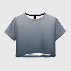 Женская футболка Crop-top 3D с принтом GRADIENT 50 SHADES OF GREY в Ухте, 100% полиэстер | круглая горловина, длина футболки до линии талии, рукава с отворотами | абстракция | амбре | без дизайна | белая | белый | градиент | градиент и ничего лишнего | градиенты | на каждый день | оттенки серого | серая | серое | серый | текстура | черная | черный