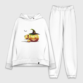 Женский костюм хлопок Oversize с принтом Halloween в Ухте,  |  | halloween | октябрь | тыква | тыква в шляпе | тыквы на хэллоуин | хэллоуин