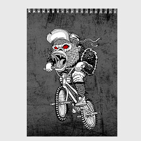 Скетчбук с принтом Junk Ride в Ухте, 100% бумага
 | 48 листов, плотность листов — 100 г/м2, плотность картонной обложки — 250 г/м2. Листы скреплены сверху удобной пружинной спиралью | bike | bmx | gorilla | mtb | ride | бэм | вело | велосипед | велоспорт | горилла | поездка