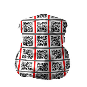 Бандана-труба 3D с принтом Почитай Игнатова QR в Ухте, 100% полиэстер, ткань с особыми свойствами — Activecool | плотность 150‒180 г/м2; хорошо тянется, но сохраняет форму | Тематика изображения на принте: code | qr | square | квадраты | клетка | код | узор