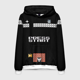 Мужская толстовка 3D Press start: в Ухте, 100% полиэстер | двухслойный капюшон со шнурком для регулировки, мягкие манжеты на рукавах и по низу толстовки, спереди карман-кенгуру с мягким внутренним слоем. | battle city | press start | денди | танчики