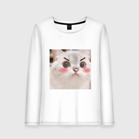 Женский лонгслив хлопок Котенька: в Ухте, 100% хлопок |  | kawaii | злой кот | комфорт | кот | мем | милый | уют