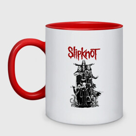Кружка двухцветная с принтом SLIPKNOT | СЛИПКНОТ (Z) в Ухте, керамика | объем — 330 мл, диаметр — 80 мм. Цветная ручка и кайма сверху, в некоторых цветах — вся внутренняя часть | rock | slipknot | алессандро вентурелла | джей вайнберг | джеймс рут | кори тейлор | крэйг джонс | мик томсон | петля | рок | сид уилсон | скользящий узел | слипкнот | тяжелый рок | удавка | шон крэхан