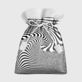 Подарочный 3D мешок с принтом Черно белый мозаичный узор в Ухте, 100% полиэстер | Размер: 29*39 см | волна | мозаика | мозаичная картина | серый | узор | черно белый | черный и белый
