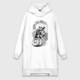 Платье-худи хлопок с принтом The skeleton in the chest в Ухте,  |  | bones | chest | halloween | holiday | pumpkin | skeleton | skull | кости | скелет | сундук | тыква | хэллоуин | череп