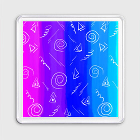 Магнит 55*55 с принтом Арт абстракция  в Ухте, Пластик | Размер: 65*65 мм; Размер печати: 55*55 мм | Тематика изображения на принте: abstract | art | drawing | illustration | белый | мел | принт | розовый | фон