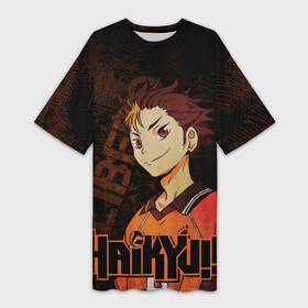 Платье-футболка 3D с принтом Нишиноя Ю Волейбол в Ухте,  |  | haikyu | haikyuu | libero | nishinoya | yu | волейбол | либеро | нишиноя | ноя | ю