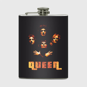 Фляга с принтом Queen в Ухте, металлический корпус | емкость 0,22 л, размер 125 х 94 мм. Виниловая наклейка запечатывается полностью | freddie mercury | queen | полигональная | рок | рок группа | рок музыка | фредди меркьюри