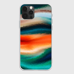 Чехол для iPhone 12 Pro с принтом Мозаичный абстрактный узор  в Ухте, силикон | область печати: задняя сторона чехла, без боковых панелей | зеленый | мозаичная текстура | оранжевый | разноцветный | современный | узор