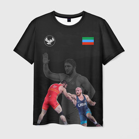 Мужская футболка 3D с принтом Dagestan wrestling team в Ухте, 100% полиэфир | прямой крой, круглый вырез горловины, длина до линии бедер | abdulrashid | dagestan | freestyle | sadulaev | team | wrestling | абдулрашид | борьба | вольная | дагестан | кавказ | республика | садулаев | сборная | федерация | хасавюрт