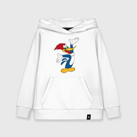 Детская толстовка хлопок Дятел Вуди позирует: в Ухте, 100% хлопок | Круглый горловой вырез, эластичные манжеты, пояс, капюшен | animals | cartoon | character | head | laughter | woody woodpecker | дятел вуди | животные | мультики | персонаж | смех