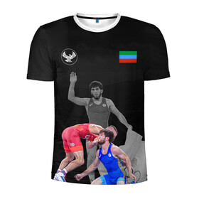 Мужская футболка 3D спортивная с принтом Dagestan wrestling (Uguev) в Ухте, 100% полиэстер с улучшенными характеристиками | приталенный силуэт, круглая горловина, широкие плечи, сужается к линии бедра | dagestan | freestyle | team | uguev | wrestling | борьба | вольная | дагестан | завур | заур | кавказ | олимпийский | республика | сборная | угуев | федерация | хасавюрт | чемпион