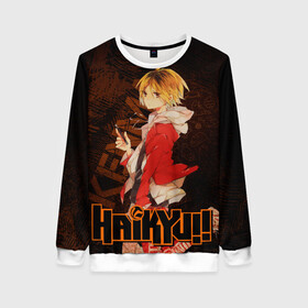 Женский свитшот 3D с принтом Кенма Козуме в Ухте, 100% полиэстер с мягким внутренним слоем | круглый вырез горловины, мягкая резинка на манжетах и поясе, свободная посадка по фигуре | haikyu | haikyuu | kenma | kozume | nekoma | волейбол | кенма | козуме | некома