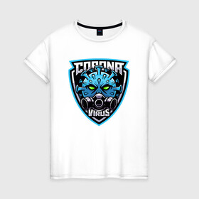 Женская футболка хлопок с принтом Corona Virus в Ухте, 100% хлопок | прямой крой, круглый вырез горловины, длина до линии бедер, слегка спущенное плечо | coronavirus | covid19 | virus | вакцина | вакцинация | вирус | грипп | заражение | здоровье | иммунитет | инфекция | карантин | корона | коронавирус | маска | пандемия | прививка | самоизоляция | спутник