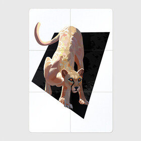 Магнитный плакат 2Х3 Львица: в Ухте, Полимерный материал с магнитным слоем | 6 деталей размером 9*9 см | арт | большая кошка | дикая кошка | дикие животные | дикие звери | животное | животные | кошка | лев | львица | природа | рисунок