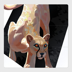 Магнитный плакат 3Х3 с принтом Львица в Ухте, Полимерный материал с магнитным слоем | 9 деталей размером 9*9 см | Тематика изображения на принте: арт | большая кошка | дикая кошка | дикие животные | дикие звери | животное | животные | кошка | лев | львица | природа | рисунок