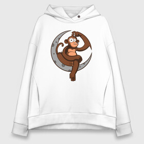 Женское худи Oversize хлопок с принтом Moon Monkey в Ухте, френч-терри — 70% хлопок, 30% полиэстер. Мягкий теплый начес внутри —100% хлопок | боковые карманы, эластичные манжеты и нижняя кромка, капюшон на магнитной кнопке | mars | monkey | moon | nasa | астронавт | астрономия | вселенная | гагарин | галактика | животные | земля | илон маск | комета | космонавт | космос | луна | марс | наса | небо | нло | обезьяна | планета | ракета