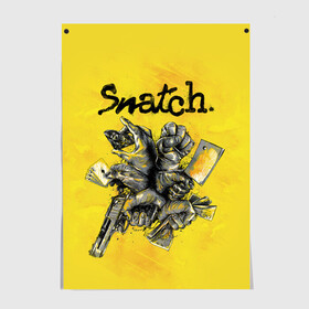 Постер с принтом Большой куш. Snatch в Ухте, 100% бумага
 | бумага, плотность 150 мг. Матовая, но за счет высокого коэффициента гладкости имеет небольшой блеск и дает на свету блики, но в отличии от глянцевой бумаги не покрыта лаком | 2000 | snatch | большой куш | гай ричи | кино | фильм