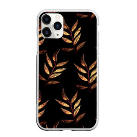 Чехол для iPhone 11 Pro матовый с принтом Золотисто-красные листья в Ухте, Силикон |  | Тематика изображения на принте: 8 марта | leaves | march 8 | spring | ботаническая иллюстрация | весна | день рождения | золотой | красный | лето | листья | любовь | праздник | принт | природа | растения | черный