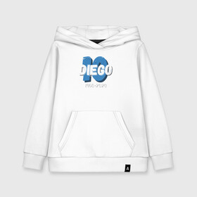 Детская толстовка хлопок с принтом Diego 10 в Ухте, 100% хлопок | Круглый горловой вырез, эластичные манжеты, пояс, капюшен | argentina | diego | football | maradona | messi | аргентина | гол | диего | игрок | марадона | месси | мяч | рука бога | спорт | футбол | футболист | чемпион