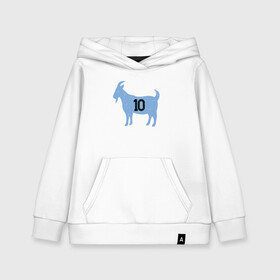 Детская толстовка хлопок с принтом GOAT - Maradona в Ухте, 100% хлопок | Круглый горловой вырез, эластичные манжеты, пояс, капюшен | argentina | diego | football | maradona | messi | аргентина | гол | диего | игрок | марадона | месси | мяч | рука бога | спорт | футбол | футболист | чемпион