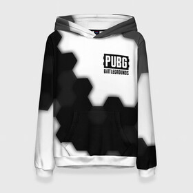 Женская толстовка 3D с принтом PUBG: Battlegrounds - Hexagon в Ухте, 100% полиэстер  | двухслойный капюшон со шнурком для регулировки, мягкие манжеты на рукавах и по низу толстовки, спереди карман-кенгуру с мягким внутренним слоем. | Тематика изображения на принте: battle | battlegrounds | game | games | logo | pubg | royale | shooter | батлграунд | битва | игра | игры | королевская | лого | пабг | символ | соты | шутер