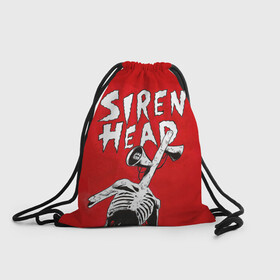 Рюкзак-мешок 3D с принтом Red Siren Head в Ухте, 100% полиэстер | плотность ткани — 200 г/м2, размер — 35 х 45 см; лямки — толстые шнурки, застежка на шнуровке, без карманов и подкладки | Тематика изображения на принте: games | monster | siren head | игры | лес | монстр | сирена | сиреноголовый | страшилка | ужастик | хоррор