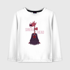 Детский лонгслив хлопок с принтом Girl Siren Head в Ухте, 100% хлопок | круглый вырез горловины, полуприлегающий силуэт, длина до линии бедер | Тематика изображения на принте: games | monster | siren head | игры | лес | монстр | сирена | сиреноголовый | страшилка | ужастик | хоррор