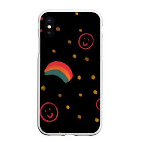 Чехол для iPhone XS Max матовый с принтом Мрачное детство в Ухте, Силикон | Область печати: задняя сторона чехла, без боковых панелей | горошек | детство | радуга | разукрашка | рисунок | смайлик