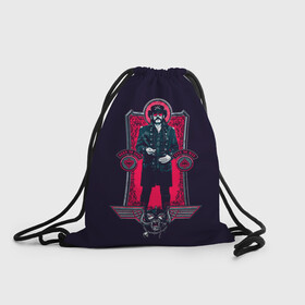 Рюкзак-мешок 3D с принтом King Lemmy в Ухте, 100% полиэстер | плотность ткани — 200 г/м2, размер — 35 х 45 см; лямки — толстые шнурки, застежка на шнуровке, без карманов и подкладки | alternative | metall | motorhead | music | rock | альтернатива | лемми | металл | моторхед | моторхэд | музыка | рок