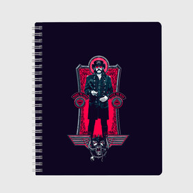 Тетрадь с принтом King Lemmy в Ухте, 100% бумага | 48 листов, плотность листов — 60 г/м2, плотность картонной обложки — 250 г/м2. Листы скреплены сбоку удобной пружинной спиралью. Уголки страниц и обложки скругленные. Цвет линий — светло-серый
 | alternative | metall | motorhead | music | rock | альтернатива | лемми | металл | моторхед | моторхэд | музыка | рок