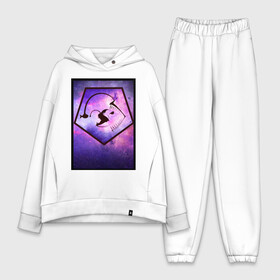 Женский костюм хлопок Oversize с принтом Удильщик в Ухте,  |  | зубы | космос | рыба | тьма | удочка