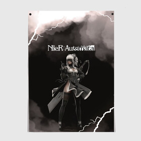 Постер с принтом 2B | Nier Automata (Z) в Ухте, 100% бумага
 | бумага, плотность 150 мг. Матовая, но за счет высокого коэффициента гладкости имеет небольшой блеск и дает на свету блики, но в отличии от глянцевой бумаги не покрыта лаком | automata | bayonetta | drakengard | nier | nier automata | rpg | yorha | yorha 2b | ёорха | йорха | компьютерная игра | ниер | ниэр | рпг