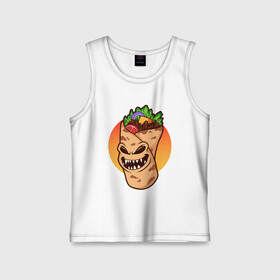 Детская майка хлопок с принтом Шаурма - зомби в Ухте,  |  | Тематика изображения на принте: zombie | зомби | лаваш | хеллоуин | шаверма | шаурма