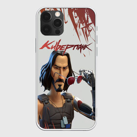 Чехол для iPhone 12 Pro КИАНУ РИВЗ | КИБЕРПАНК (Z): в Ухте, силикон | область печати: задняя сторона чехла, без боковых панелей | cd project red | cyberpunk 2077 | keanu reeves | samurai | киану ривз | киберпанк 2077 | самураи