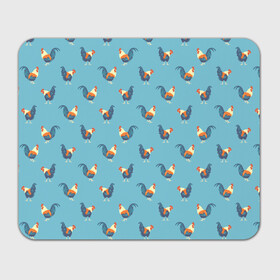 Коврик для мышки прямоугольный Петушки паттерн: в Ухте, натуральный каучук | размер 230 х 185 мм; запечатка лицевой стороны | rooster | паттерн | петух | петушки | птица | рисунок