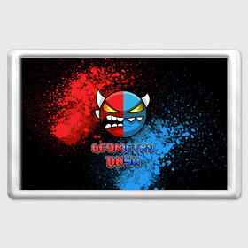 Магнит 45*70 с принтом Geometry Dash (Red | Blue) в Ухте, Пластик | Размер: 78*52 мм; Размер печати: 70*45 | dash | geometry | geometry dash | геометри десш | квадрат | мобильная игра | шеометри даш