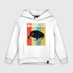Детское худи Oversize хлопок с принтом Дождевая жаба Frog + Avocado в Ухте, френч-терри — 70% хлопок, 30% полиэстер. Мягкий теплый начес внутри —100% хлопок | боковые карманы, эластичные манжеты и нижняя кромка, капюшон на магнитной кнопке | avocado | breviceps fuscus | english | frog | авокадо | амфибия | африка | африканская дождевая лягушка | винтаж | винтажный дизайн | дождевая жаба | жаба | иллюстрация | иностранный | лягушка | надпись | по английски