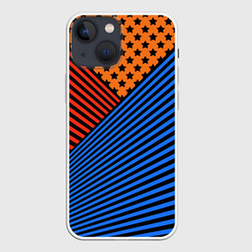 Чехол для iPhone 13 mini с принтом Комбинированный полосатый узор в Ухте,  |  | Тематика изображения на принте: абстрактный | геометрический | звезды | комбинированный | косые полосы | молодежный | полосатый узор | полосы | популярный | современный