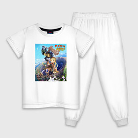 Детская пижама хлопок Созданный в Бездне / Made in Abyss: в Ухте, 100% хлопок |  брюки и футболка прямого кроя, без карманов, на брюках мягкая резинка на поясе и по низу штанин
 | made in abyss | nanachi | regu | riko | бездна | нанати | наначи | рег | рико | рэг | сделано в бездне | созданный в бездне