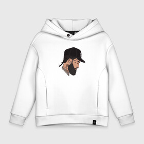 Детское худи Oversize хлопок с принтом Peace Nipsey в Ухте, френч-терри — 70% хлопок, 30% полиэстер. Мягкий теплый начес внутри —100% хлопок | боковые карманы, эластичные манжеты и нижняя кромка, капюшон на магнитной кнопке | Тематика изображения на принте: coast | hip hop | hussle | los angeles | new school | nipsey | rap | rapper | rip | tmc | victory lap | west | диджей | лос анджелес | микрофон | музыка | нипси | рэп | рэпер | сша | хассл | хип хоп