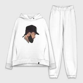 Женский костюм хлопок Oversize с принтом Peace Nipsey в Ухте,  |  | Тематика изображения на принте: coast | hip hop | hussle | los angeles | new school | nipsey | rap | rapper | rip | tmc | victory lap | west | диджей | лос анджелес | микрофон | музыка | нипси | рэп | рэпер | сша | хассл | хип хоп