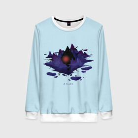 Женский свитшот 3D с принтом Atlas в Ухте, 100% полиэстер с мягким внутренним слоем | круглый вырез горловины, мягкая резинка на манжетах и поясе, свободная посадка по фигуре | game | games | no mans sky | no men sky | space | выжывалка | игра | игры | космические корабли | космический корабль | космос | ноу менс скай | планеты | путешествие | путешествия
