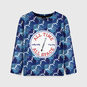 Детский лонгслив 3D с принтом Doctor Who Pattern в Ухте, 100% полиэстер | длинные рукава, круглый вырез горловины, полуприлегающий силуэт
 | doctor who | serial | доктор кто | путешествия во времени | сериал | сериалы | фантастика