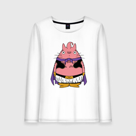 Женский лонгслив хлопок с принтом Totoro Majin Bu в Ухте, 100% хлопок |  | dragon ball | ghibli | japan | majin bu | nature | totoro | анимация | аниме | гибли | друг | животные | лес | маджин буу | милый | мир | миядзаки | мой сосед тоторо | мульт | мультфильм | природа | сосед | тоторо | хаяо