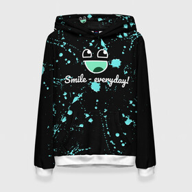 Женская толстовка 3D Smile Evereday - Улыбайся !: в Ухте, 100% полиэстер  | двухслойный капюшон со шнурком для регулировки, мягкие манжеты на рукавах и по низу толстовки, спереди карман-кенгуру с мягким внутренним слоем. | кислота | подарок | пятна | смайл | улыбка