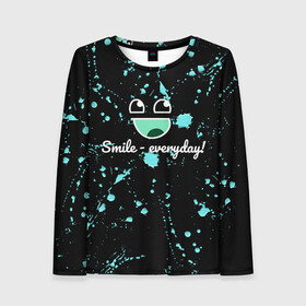 Женский лонгслив 3D Smile Evereday - Улыбайся !: в Ухте, 100% полиэстер | длинные рукава, круглый вырез горловины, полуприлегающий силуэт | кислота | подарок | пятна | смайл | улыбка