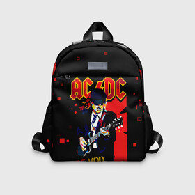 Детский рюкзак 3D с принтом ARE YOU REDY? AC/DC в Ухте, 100% полиэстер | лямки с регулируемой длиной, сверху петелька, чтобы рюкзак можно было повесить на вешалку. Основное отделение закрывается на молнию, как и внешний карман. Внутри дополнительный карман. По бокам два дополнительных кармашка | Тематика изображения на принте: ac dc | acdc | acdc ас дс | angus | back in black | highway to hell | mckinnon | you | австралийская | ангус янг | ас дс | асдс | блюз | в форме | гитара | группа | крис слэйд | метал | молния | музыка | певец | рок | рок н ролл | стиви янг