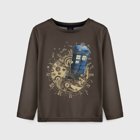 Детский лонгслив 3D с принтом Tie to Tardis в Ухте, 100% полиэстер | длинные рукава, круглый вырез горловины, полуприлегающий силуэт
 | doctor who | serial | доктор кто | путешествия во времени | сериал | сериалы | фантастика