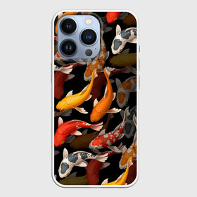 Чехол для iPhone 13 Pro с принтом Карпы кои | Японские карпы в Ухте,  |  | Тематика изображения на принте: восточные карпы | восточные рыбки | западные карпы | западные рыбы | карпы | карпы кои | кои | морские жители | рыбы | рыбы паттерн | японские карпы | японские кои